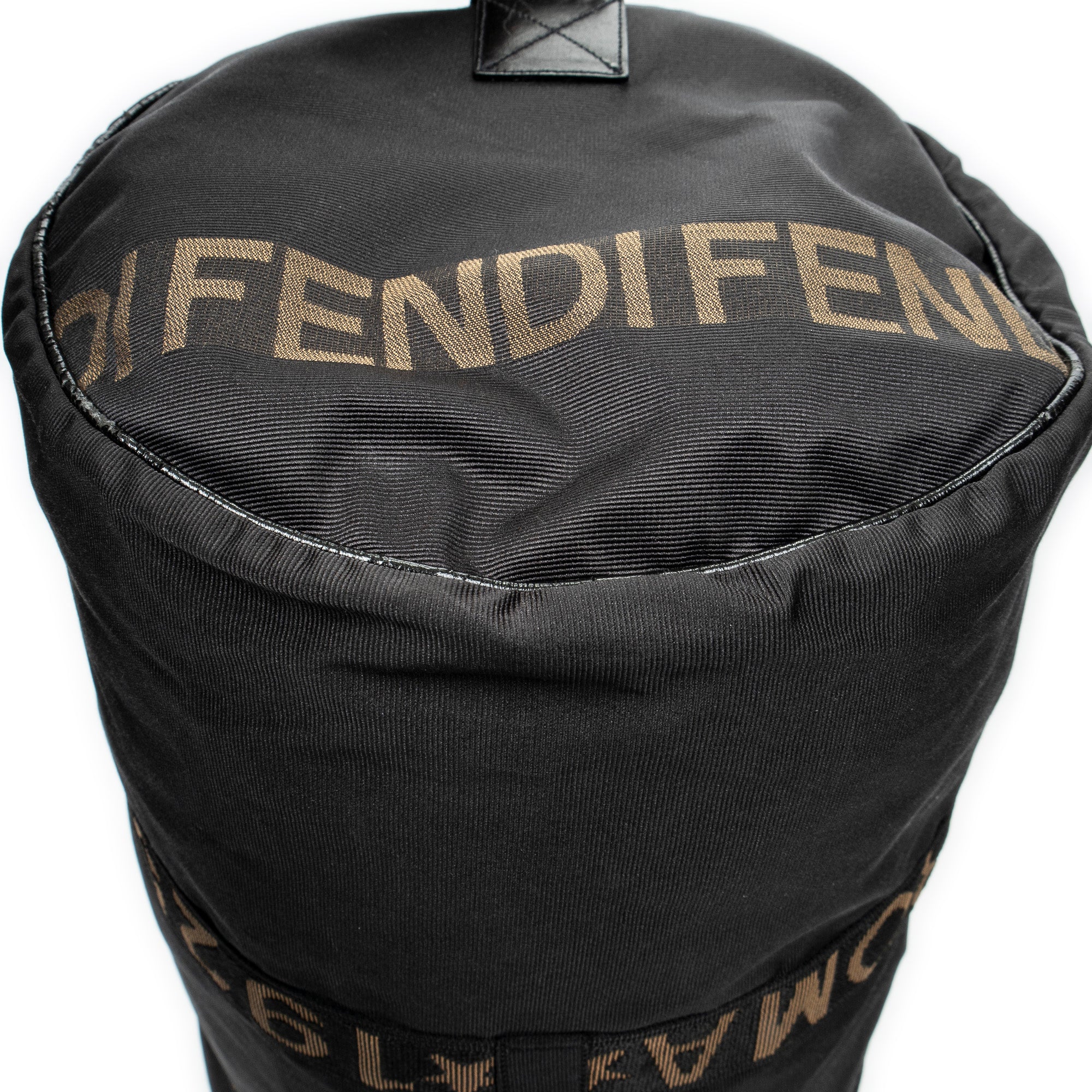 Travel Bag Vintage Large Logo Duffle Black Nylon Canvas