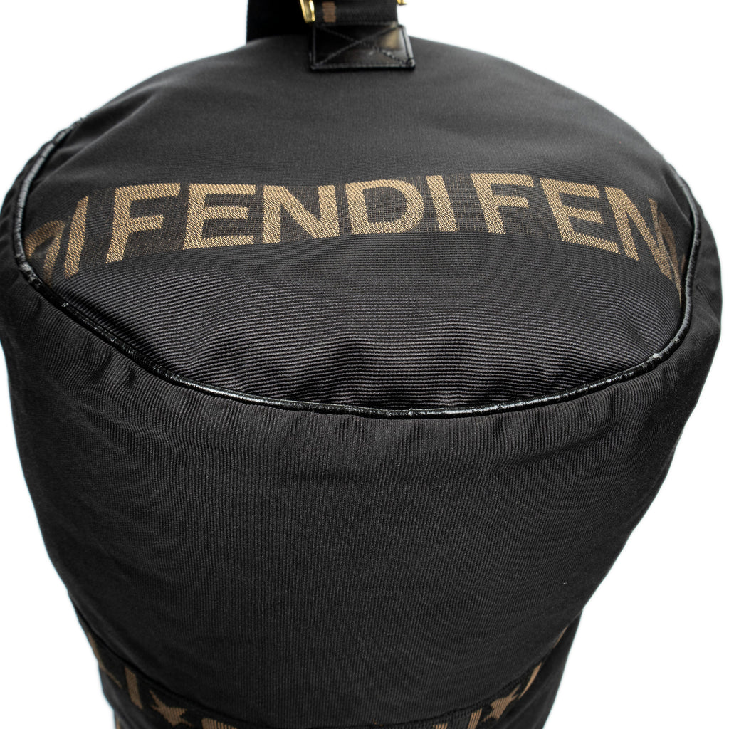 Travel Bag Vintage Large Logo Duffle Black Nylon Canvas