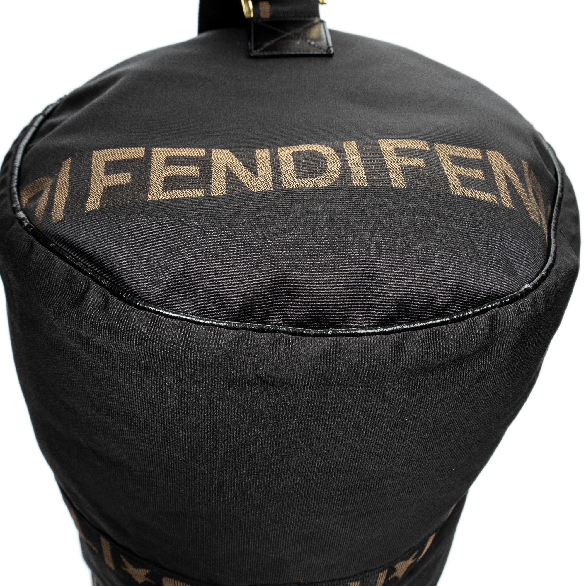 Travel Bag Vintage Large Logo Duffle Black Nylon Canvas
