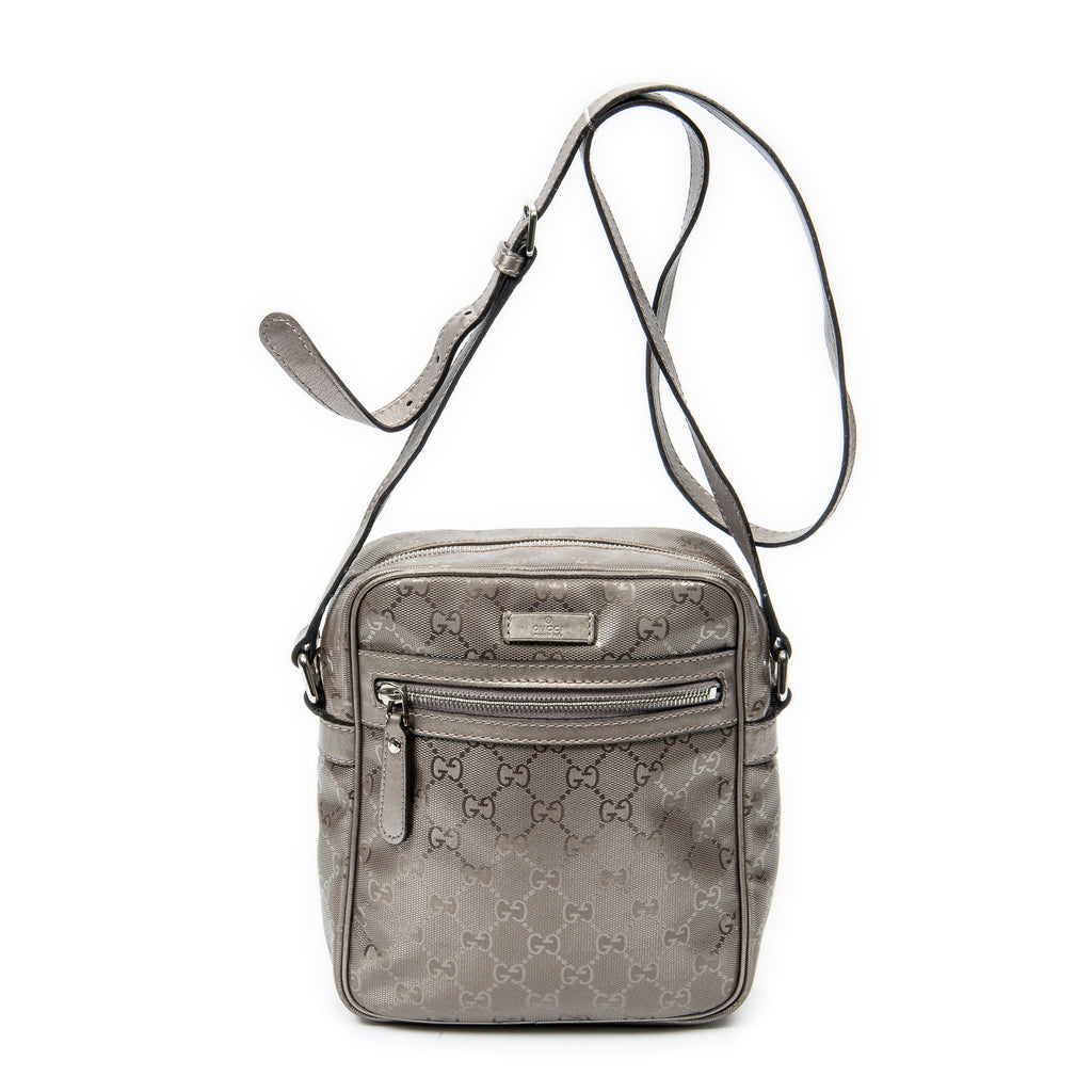 Shoulder Bag Zip Crossbody Metallic Rose Guccissima Imprint Coated Canvas