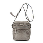 Shoulder Bag Zip Crossbody Metallic Rose Guccissima Imprint Coated Canvas