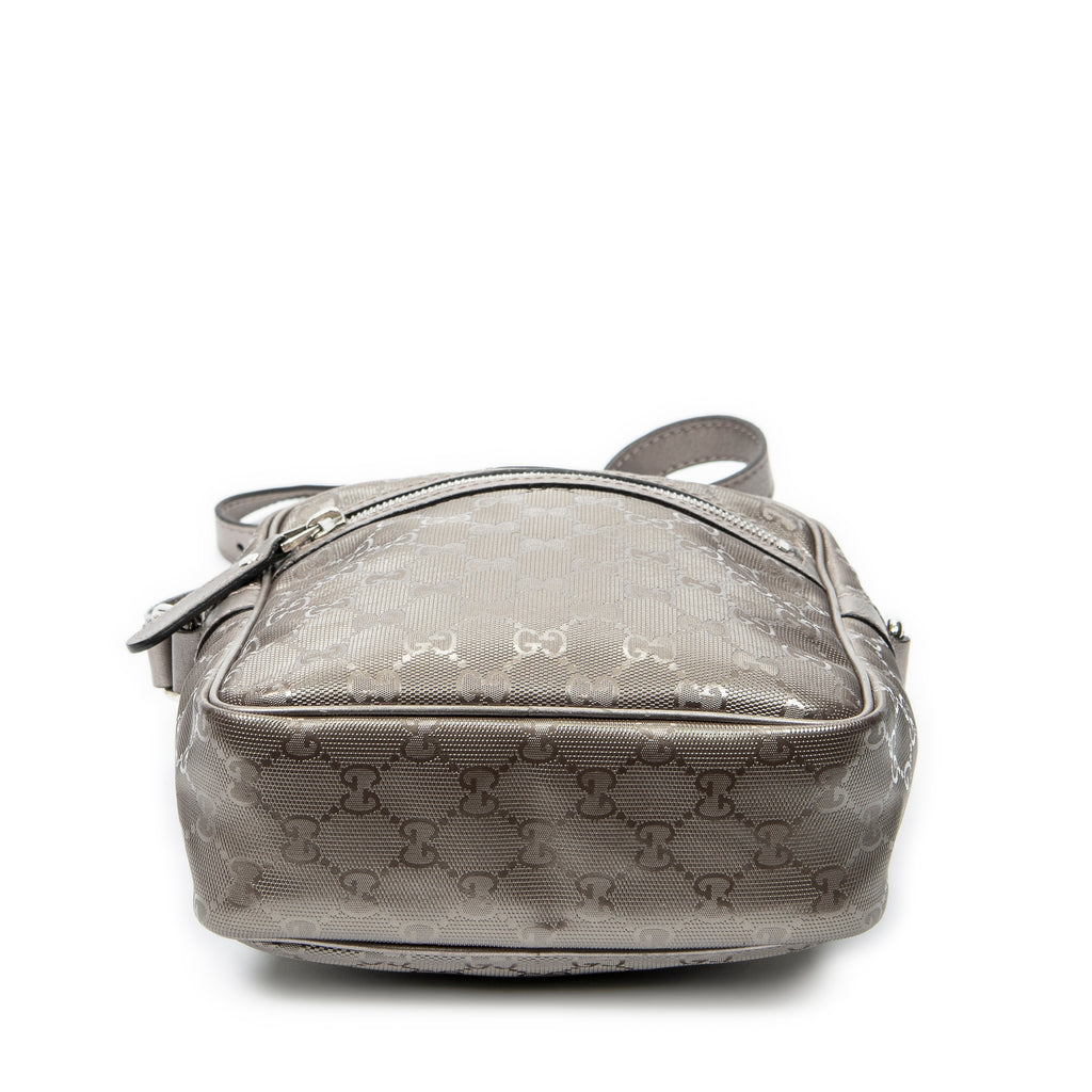 Shoulder Bag Zip Crossbody Metallic Rose Guccissima Imprint Coated Canvas