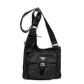 Shoulder Bag Saddle Crossbody Black Nylon Canvas