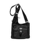 Shoulder Bag Saddle Crossbody Black Nylon Canvas