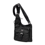 Shoulder Bag Saddle Crossbody Black Nylon Canvas
