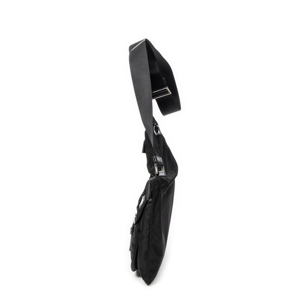 Shoulder Bag Saddle Crossbody Black Nylon Canvas