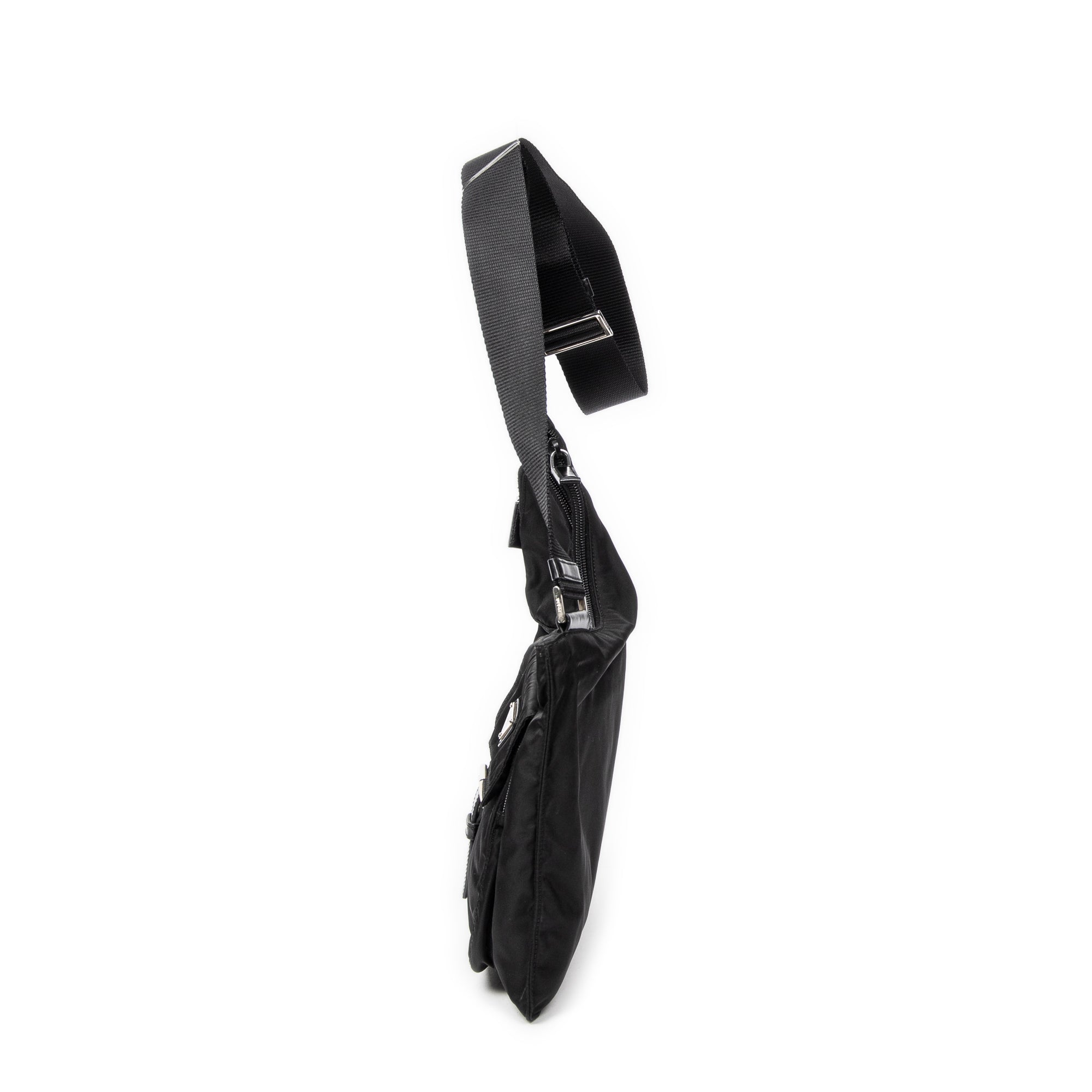 Shoulder Bag Saddle Crossbody Black Nylon Canvas