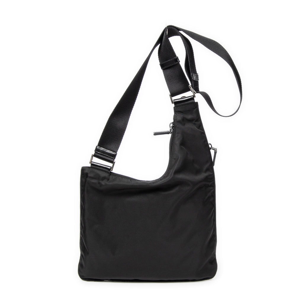 Shoulder Bag Saddle Crossbody Black Nylon Canvas