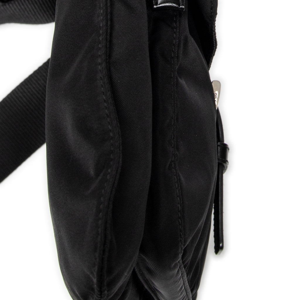 Shoulder Bag Saddle Crossbody Black Nylon Canvas