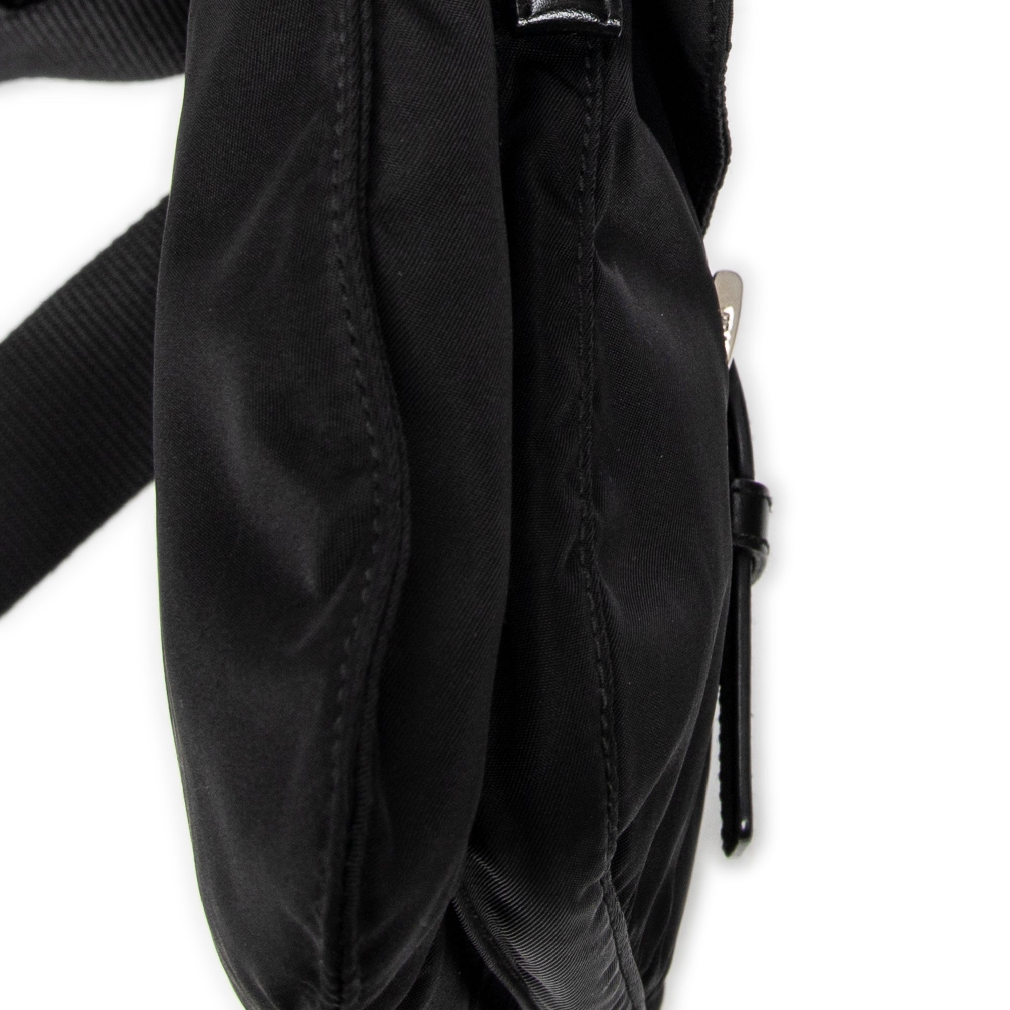 Shoulder Bag Saddle Crossbody Black Nylon Canvas