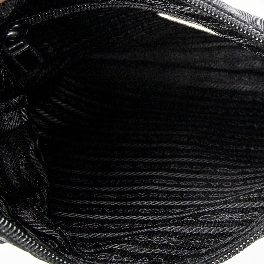 Shoulder Bag Saddle Crossbody Black Nylon Canvas