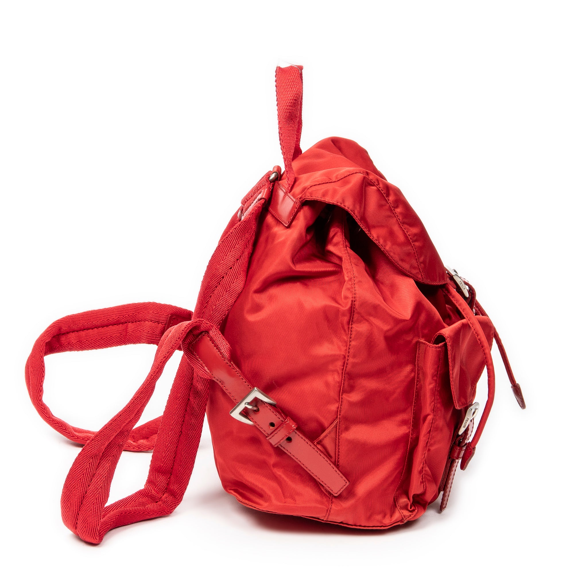 Sac à dos petit avec cordon de serrage en toile de nylon rouge