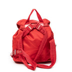 Mochila pequeña con cordón, de nailon y lona, color rojo