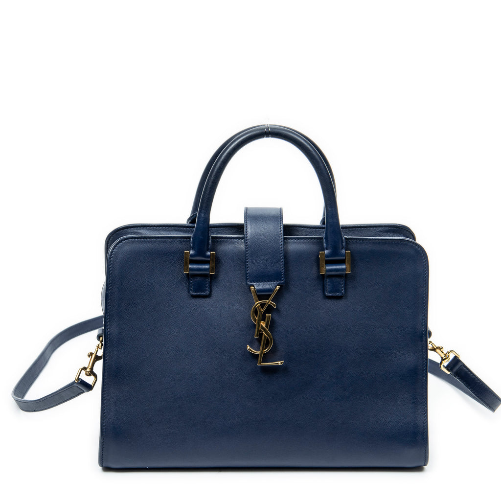 Shoulder Bag Small Monogram Cabas Blue Smooth Calfskin Leather