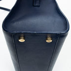Shoulder Bag Small Monogram Cabas Blue Smooth Calfskin Leather