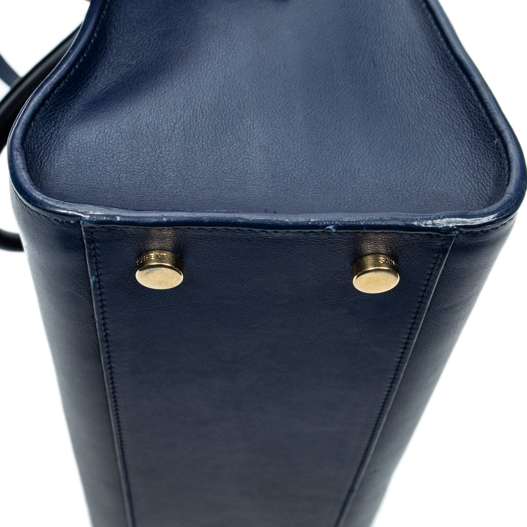 Shoulder Bag Small Monogram Cabas Blue Smooth Calfskin Leather