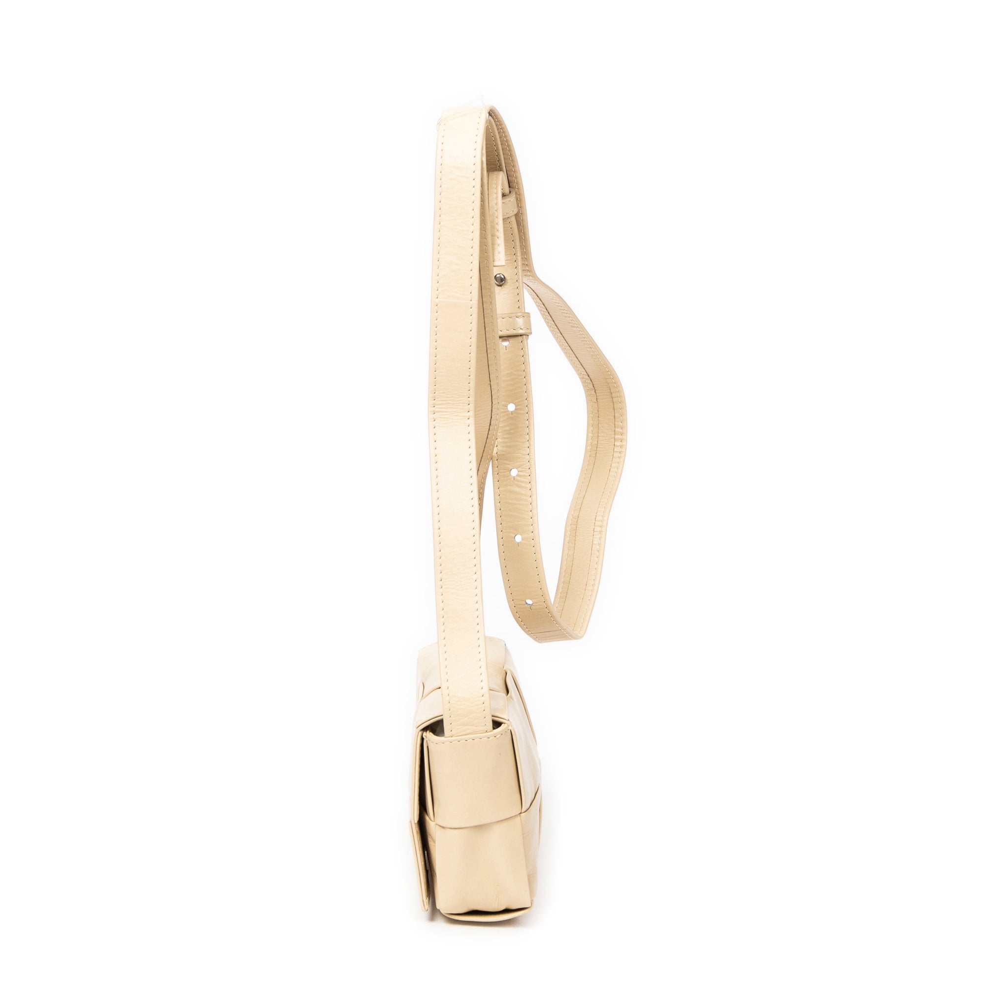 Shoulder Bag Mini Cassette Crossbody Beige Maxi Intrecciato Leather