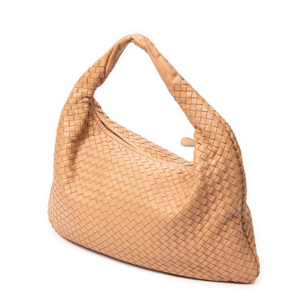 Bolso de hombro Veneta Hobo Piel Intrecciato Beige