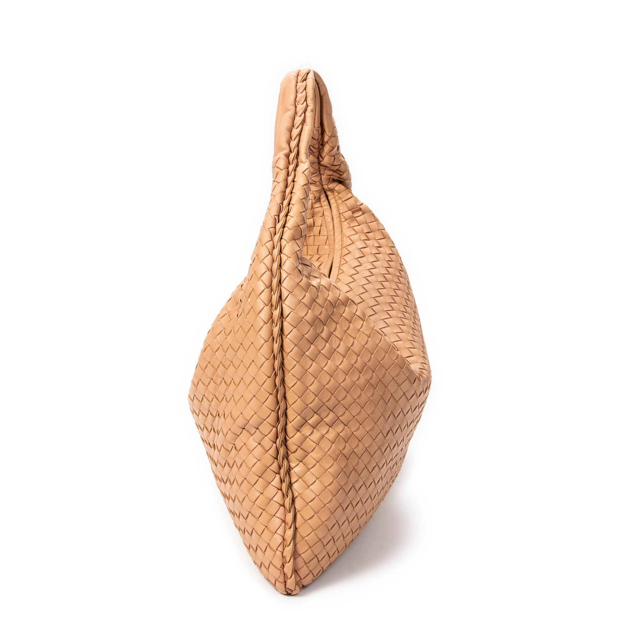 Shoulder Bag Veneta Hobo Beige Intrecciato Leather
