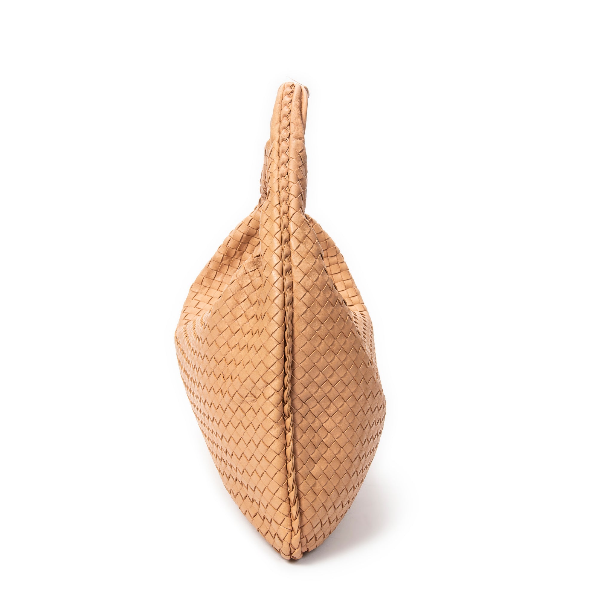 Shoulder Bag Veneta Hobo Beige Intrecciato Leather
