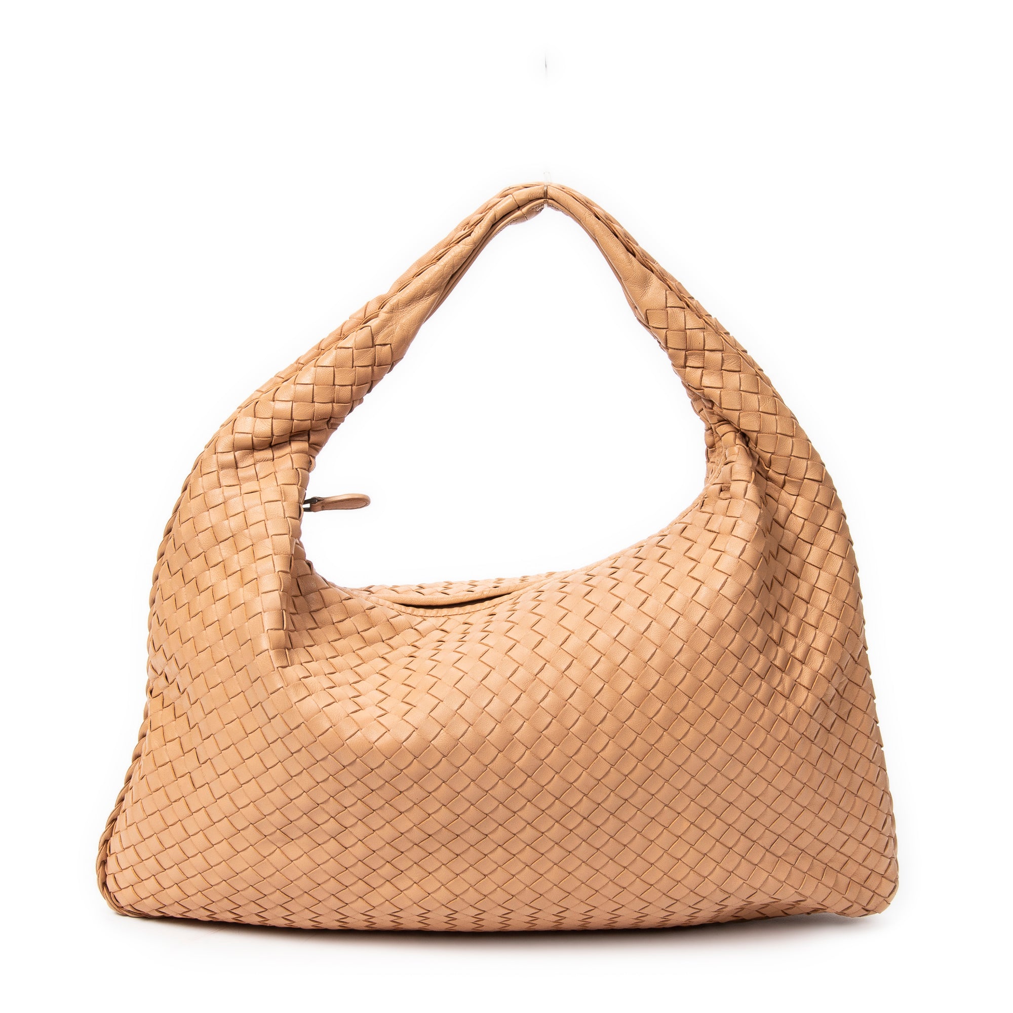 Shoulder Bag Veneta Hobo Beige Intrecciato Leather