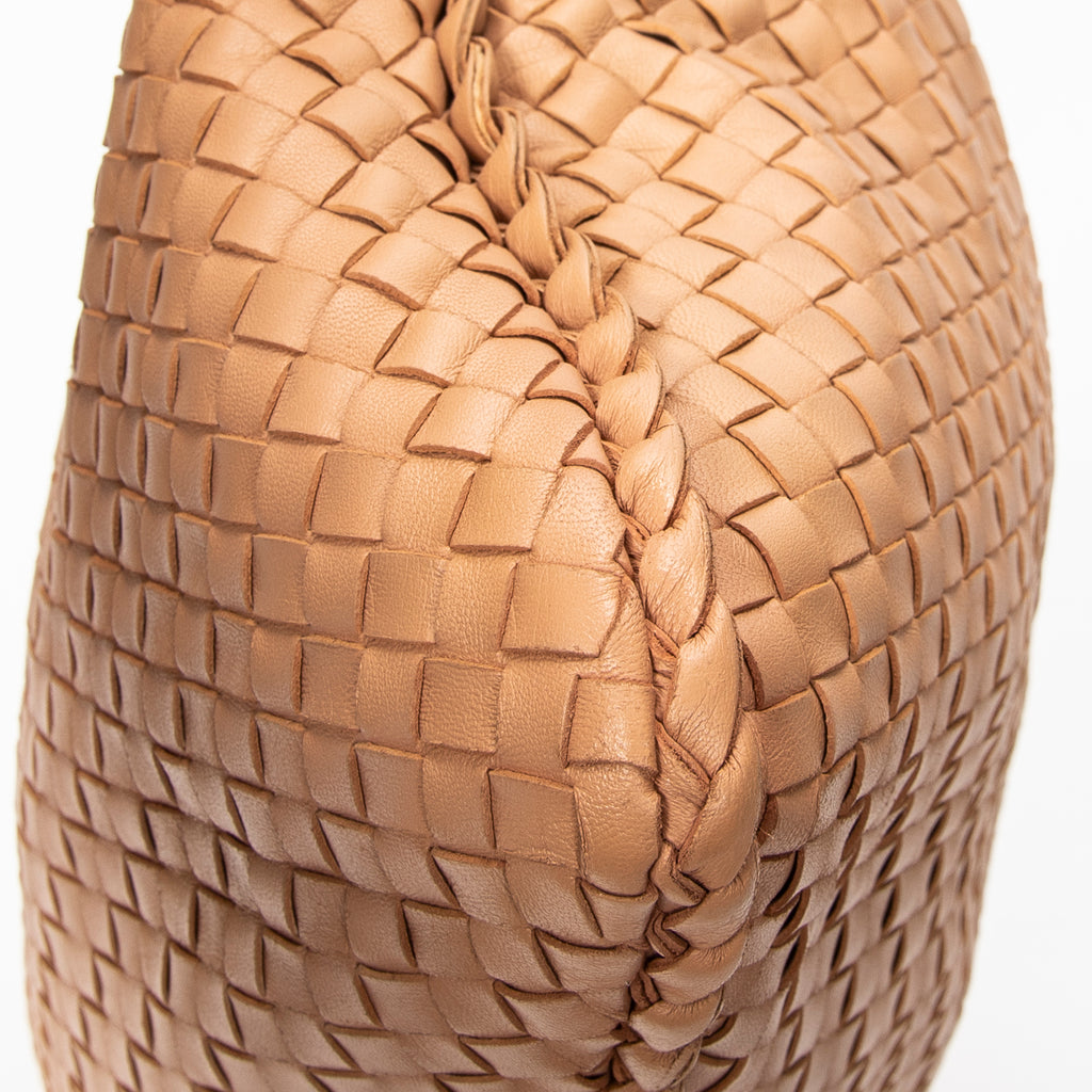Bolso de hombro Veneta Hobo Piel Intrecciato Beige