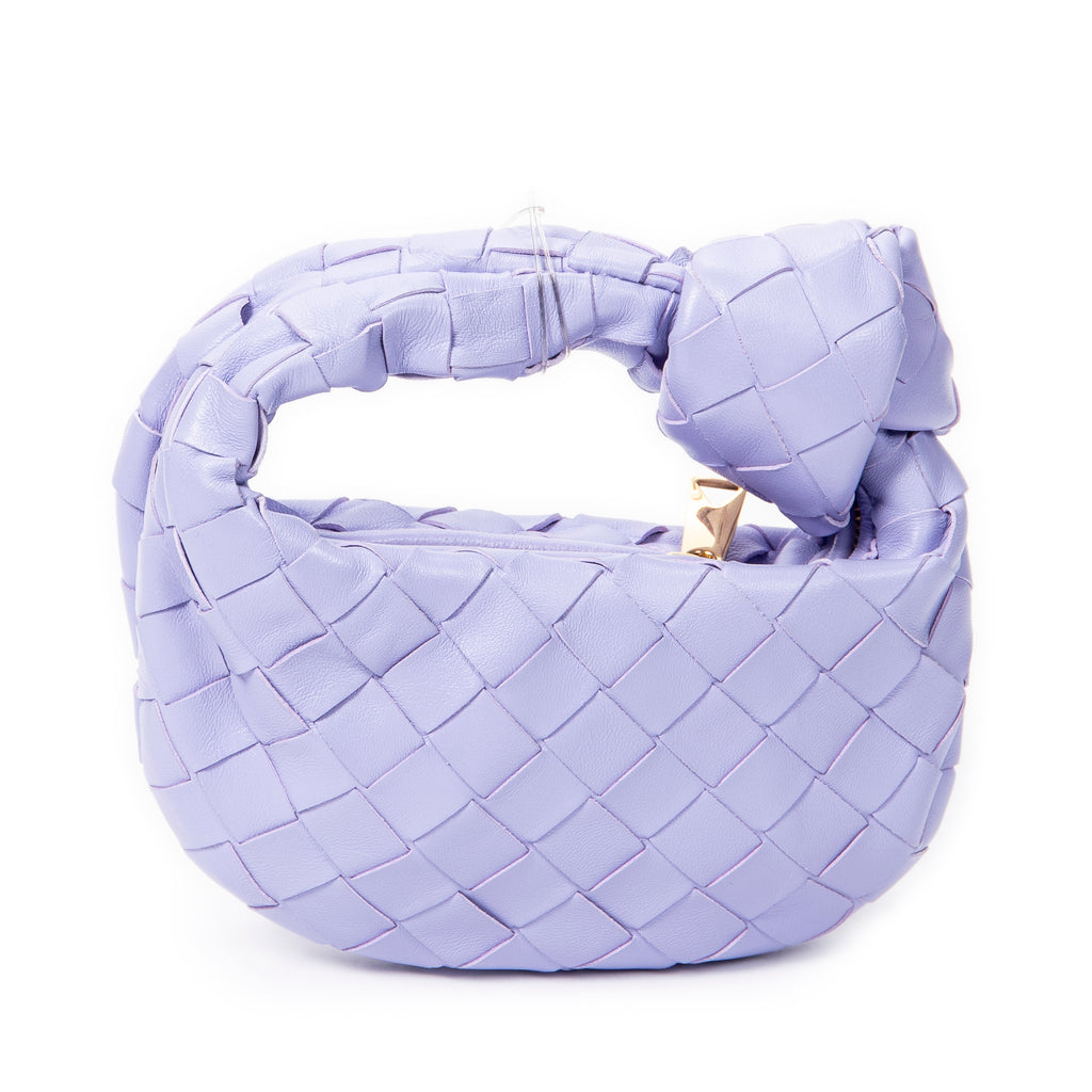 Handbag Micro Candy Jodie Lilac Intrecciato Leather
