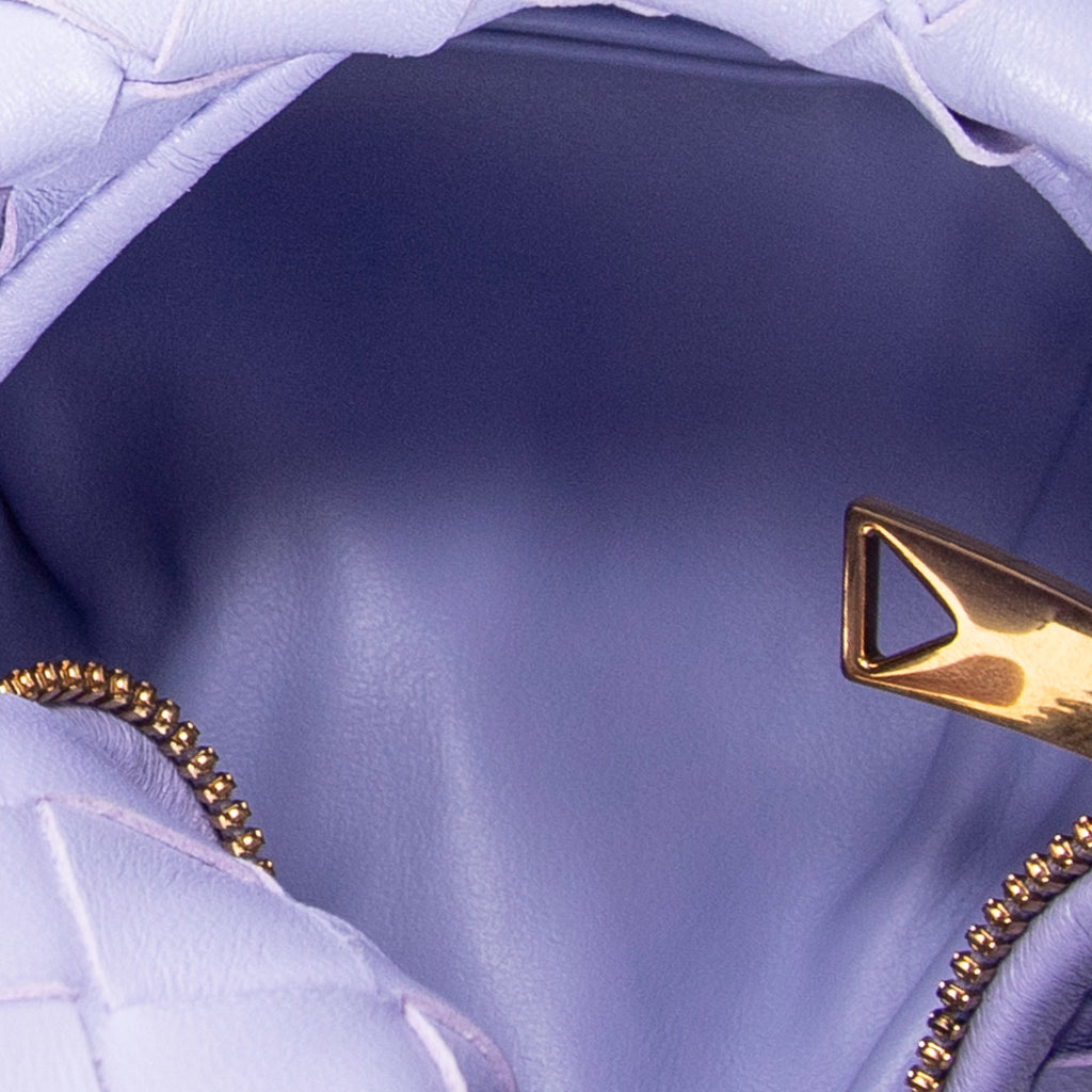Handbag Micro Candy Jodie Lilac Intrecciato Leather