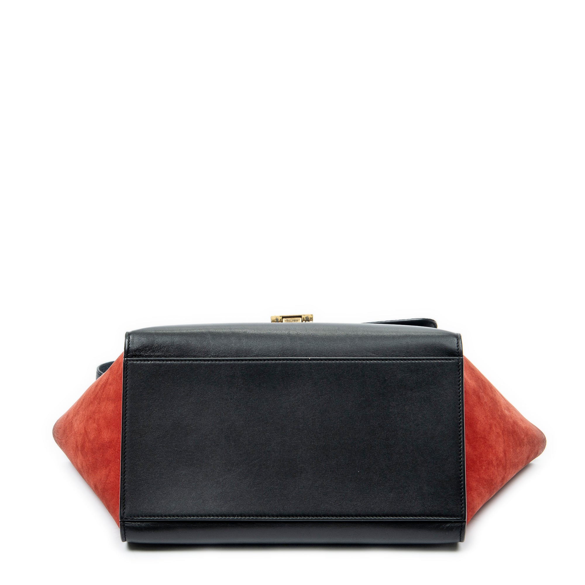 Shoulder Bag Small Tricolor Trapeze Black Grained Calfskin Leather