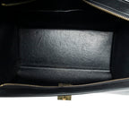 Shoulder Bag Small Tricolor Trapeze Black Grained Calfskin Leather