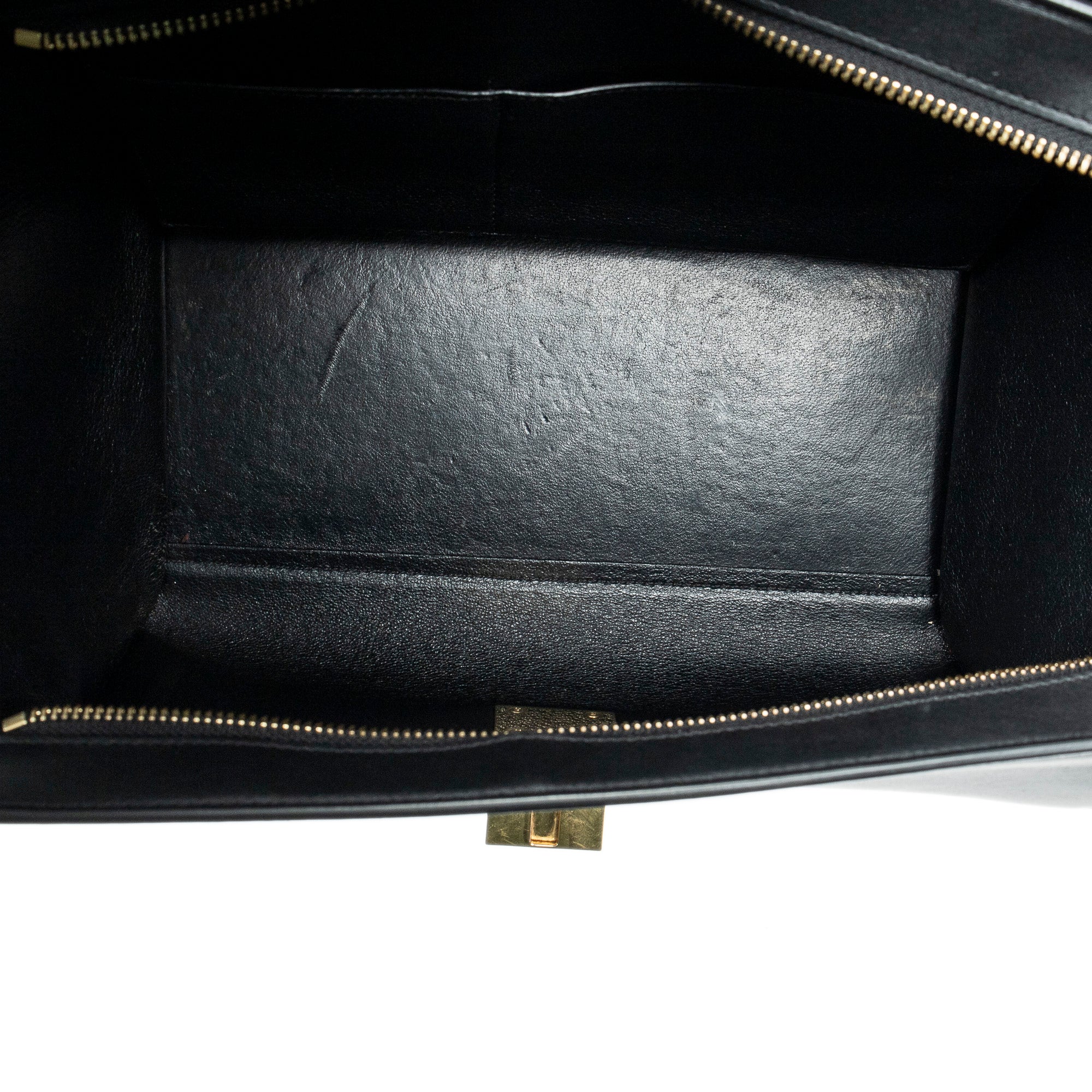 Shoulder Bag Small Tricolor Trapeze Black Grained Calfskin Leather