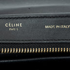 Shoulder Bag Small Tricolor Trapeze Black Grained Calfskin Leather