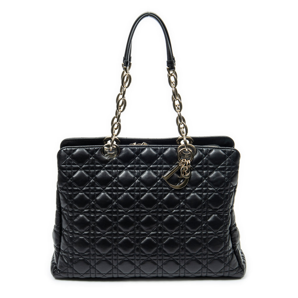 Bolso de Hombro Dior Soft Shopping Tote Piel de Cordero Acolchada Negra