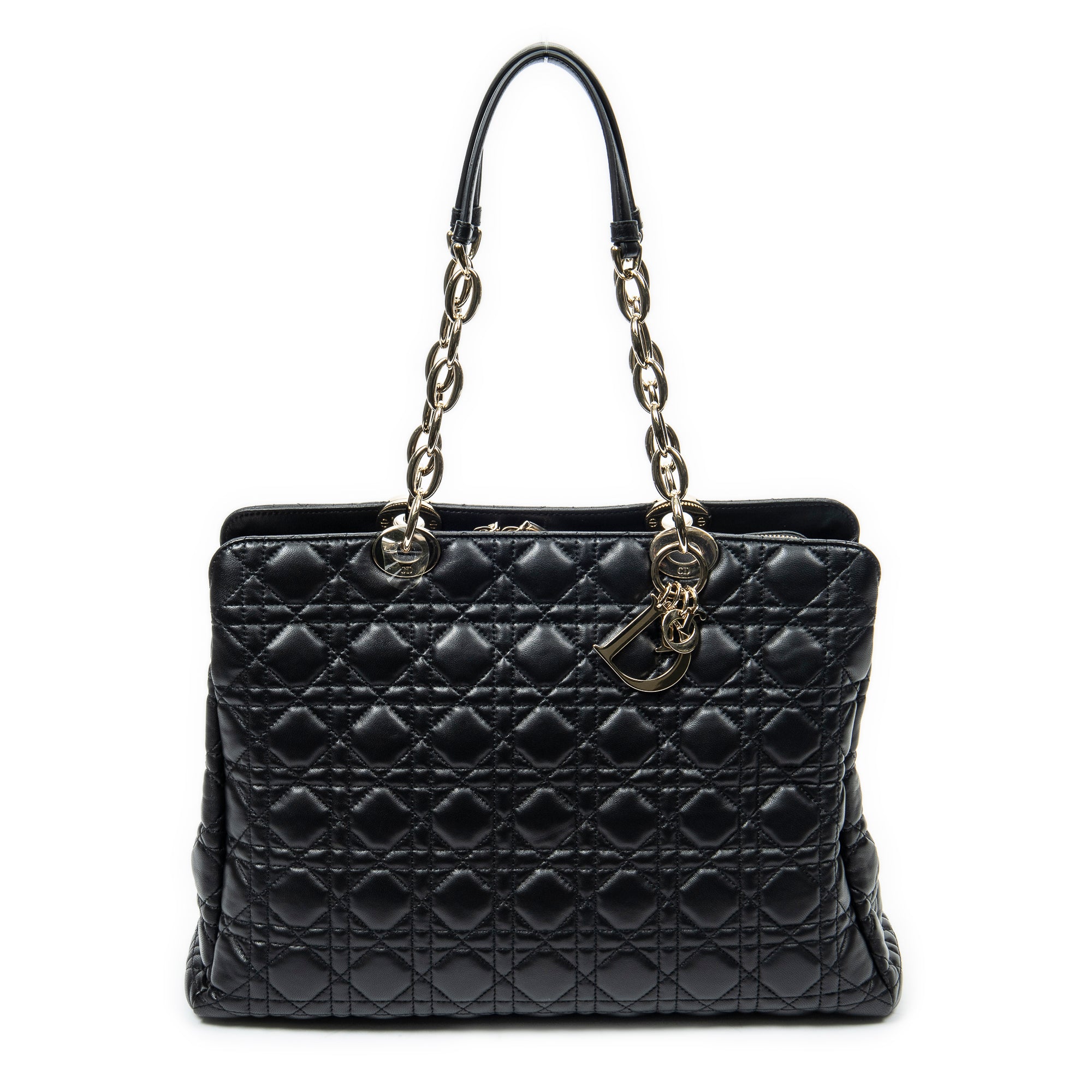 Bolso de Hombro Dior Soft Shopping Tote Piel de Cordero Acolchada Negra
