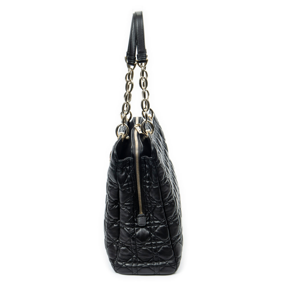 Bolso de Hombro Dior Soft Shopping Tote Piel de Cordero Acolchada Negra