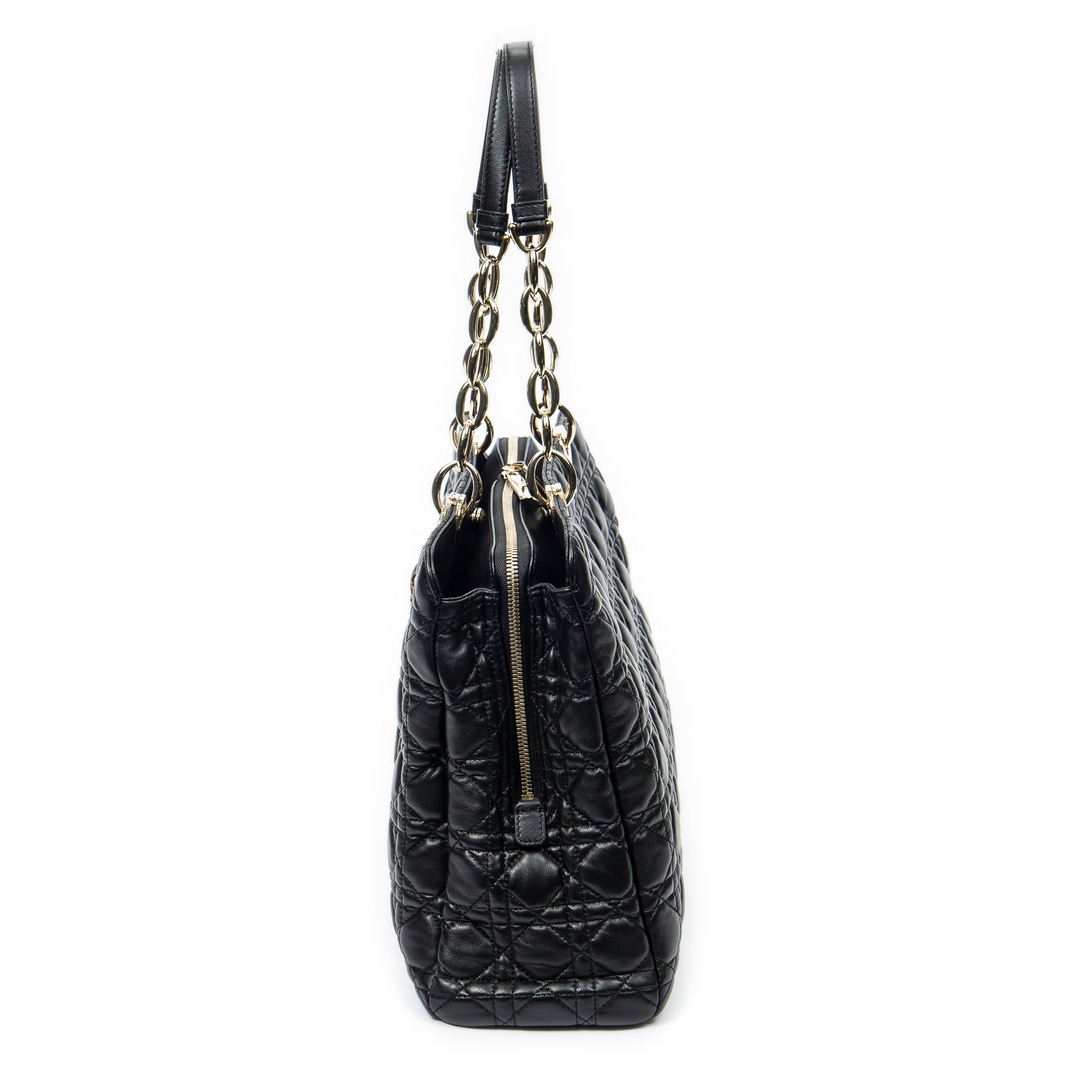 Bolso de Hombro Dior Soft Shopping Tote Piel de Cordero Acolchada Negra
