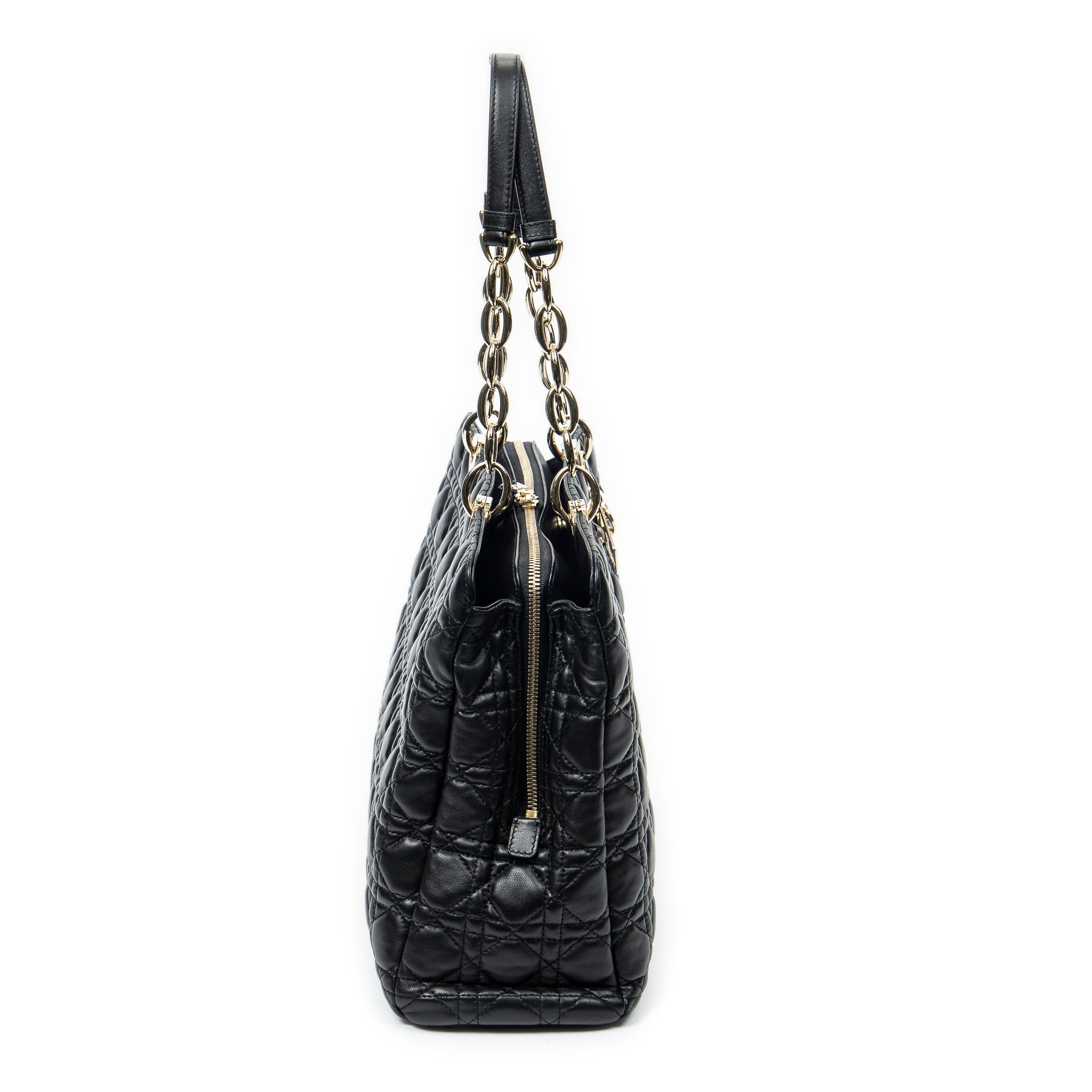 Bolso de Hombro Dior Soft Shopping Tote Piel de Cordero Acolchada Negra