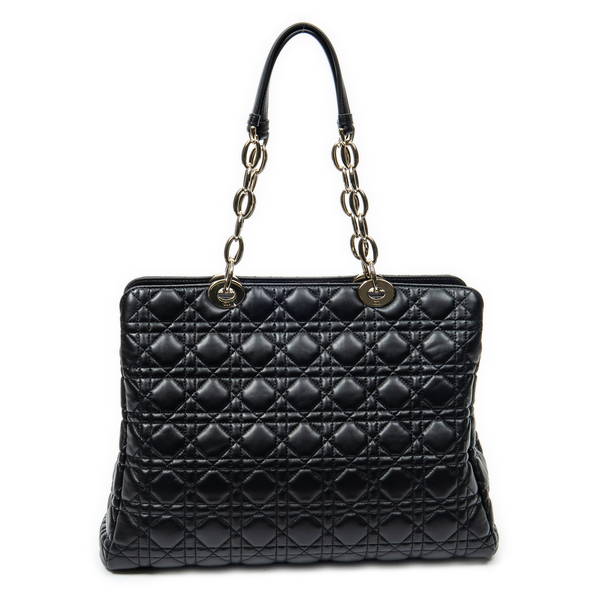 Bolso de Hombro Dior Soft Shopping Tote Piel de Cordero Acolchada Negra