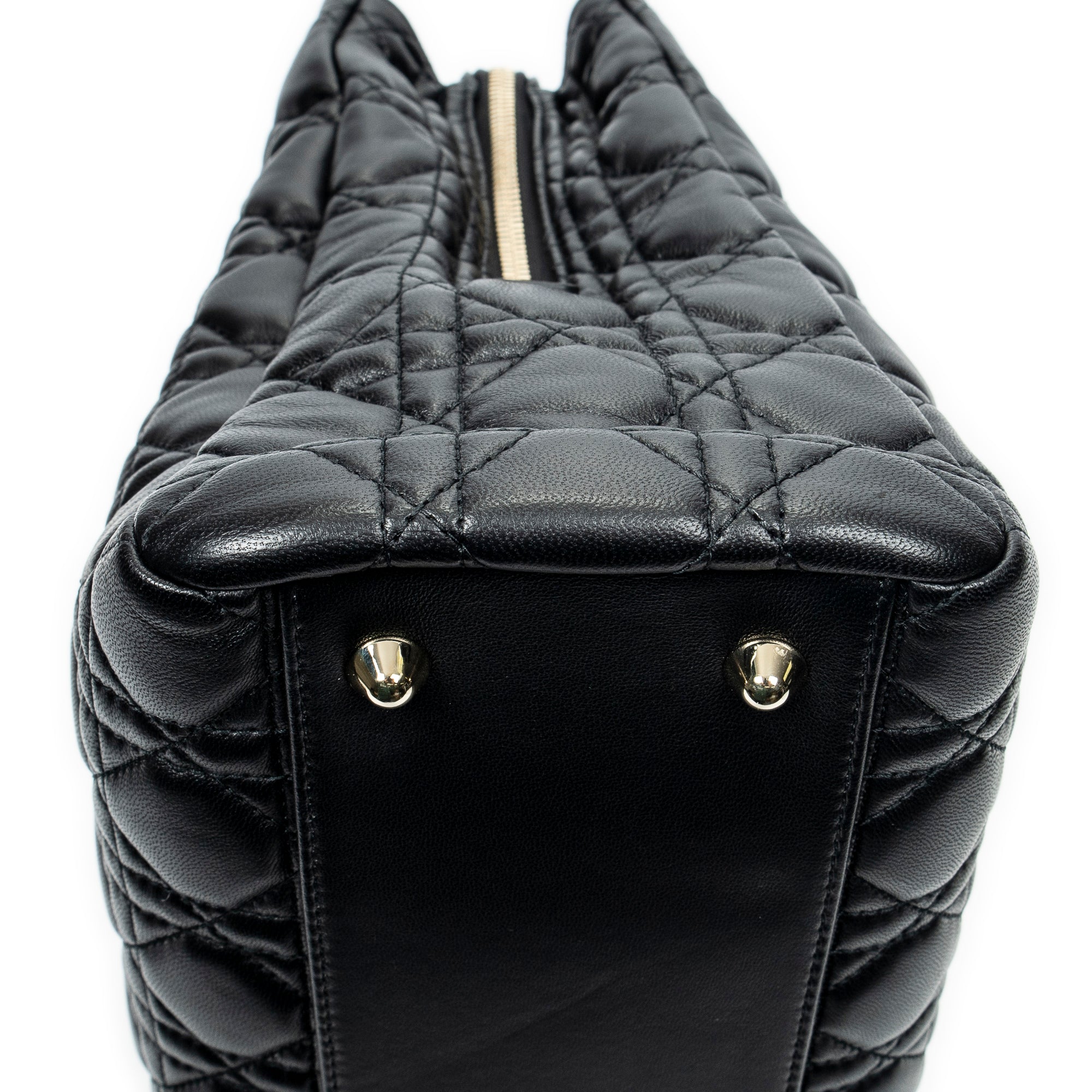 Bolso de Hombro Dior Soft Shopping Tote Piel de Cordero Acolchada Negra
