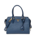 Bolso de Hombro Pequeño Asa Superior Bandolera Piel Saffiano Azul Marino