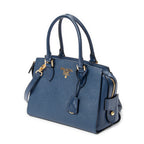 Bolso de Hombro Pequeño Asa Superior Bandolera Piel Saffiano Azul Marino