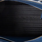 Bolso de Hombro Pequeño Asa Superior Bandolera Piel Saffiano Azul Marino