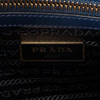 Bolso de Hombro Pequeño Asa Superior Bandolera Piel Saffiano Azul Marino