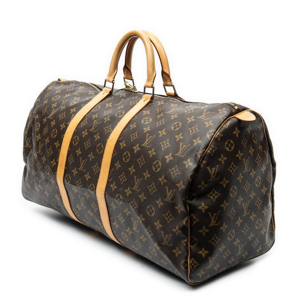 Travel Bag Keepall 55 Brown Monogram Canvas