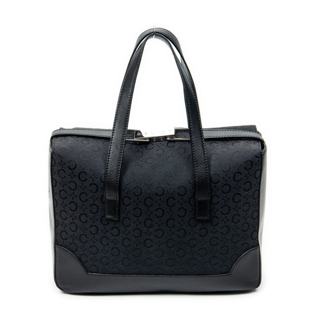 Handbag Vintage Fold-Top Tote Black C Macadam Canvas