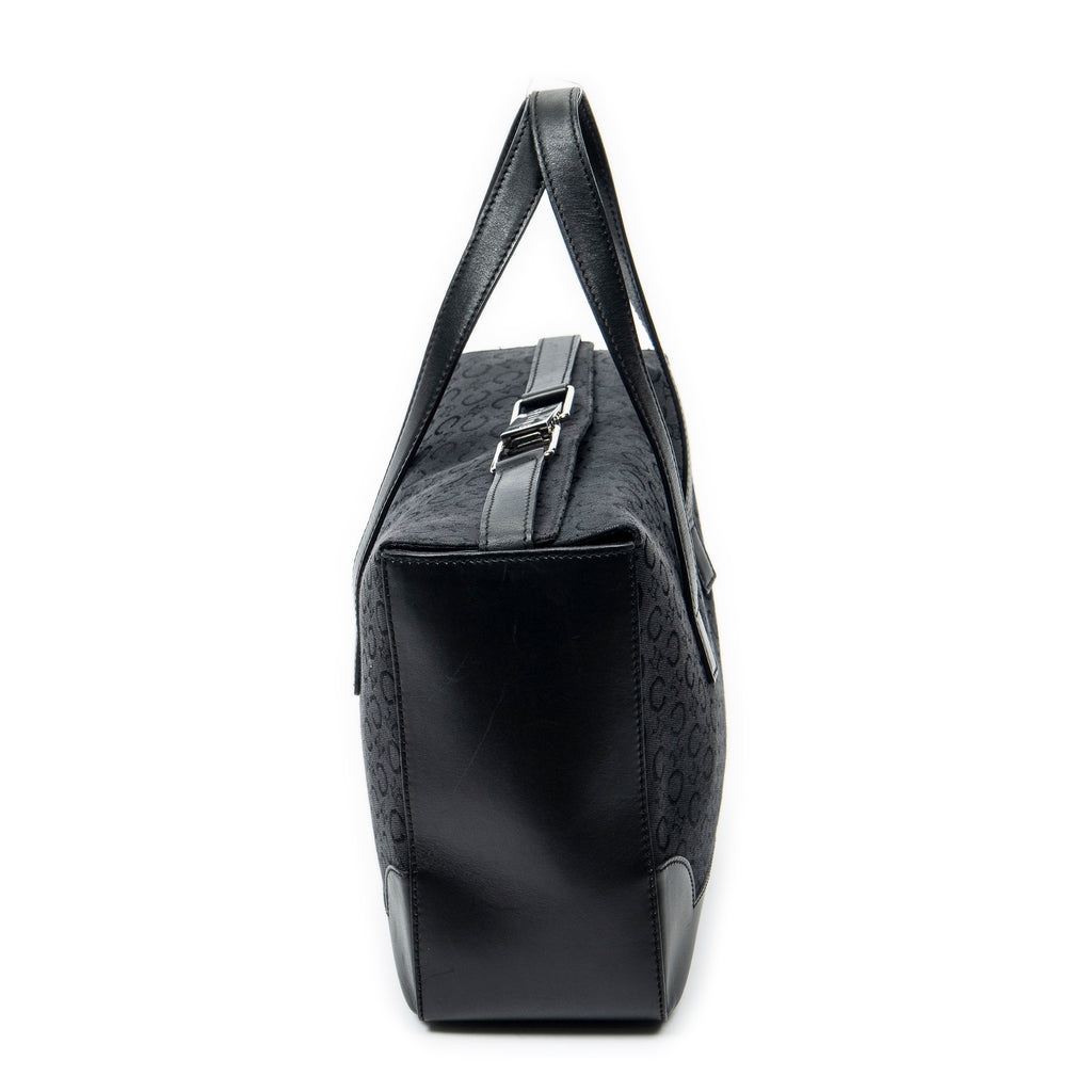 Bolso de mano "Vintage Fold-Top Tote" negro de lona Macadam