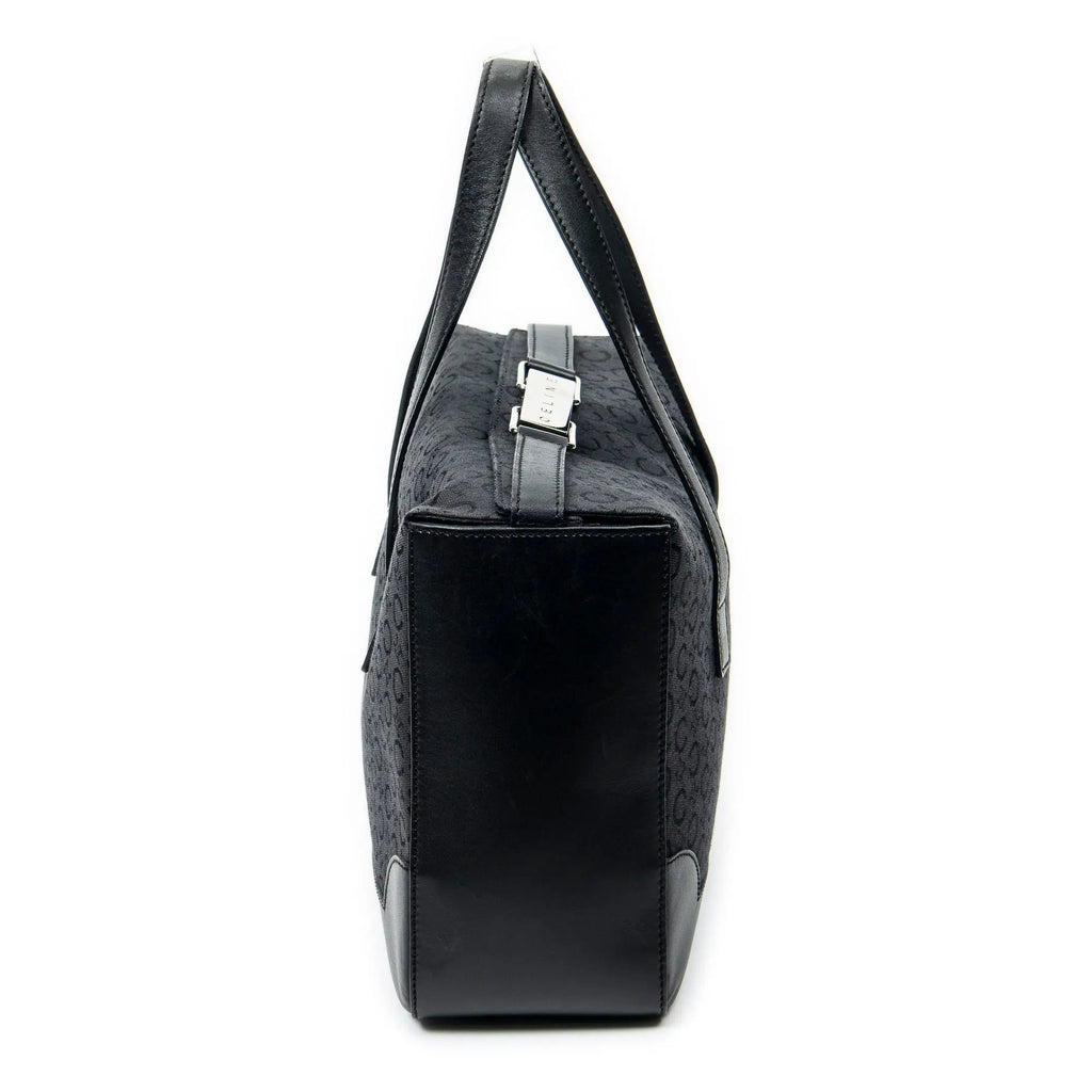 Handbag Vintage Fold-Top Tote Black C Macadam Canvas