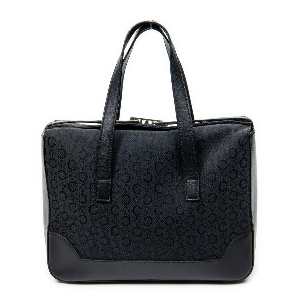 Handbag Vintage Fold-Top Tote Black C Macadam Canvas