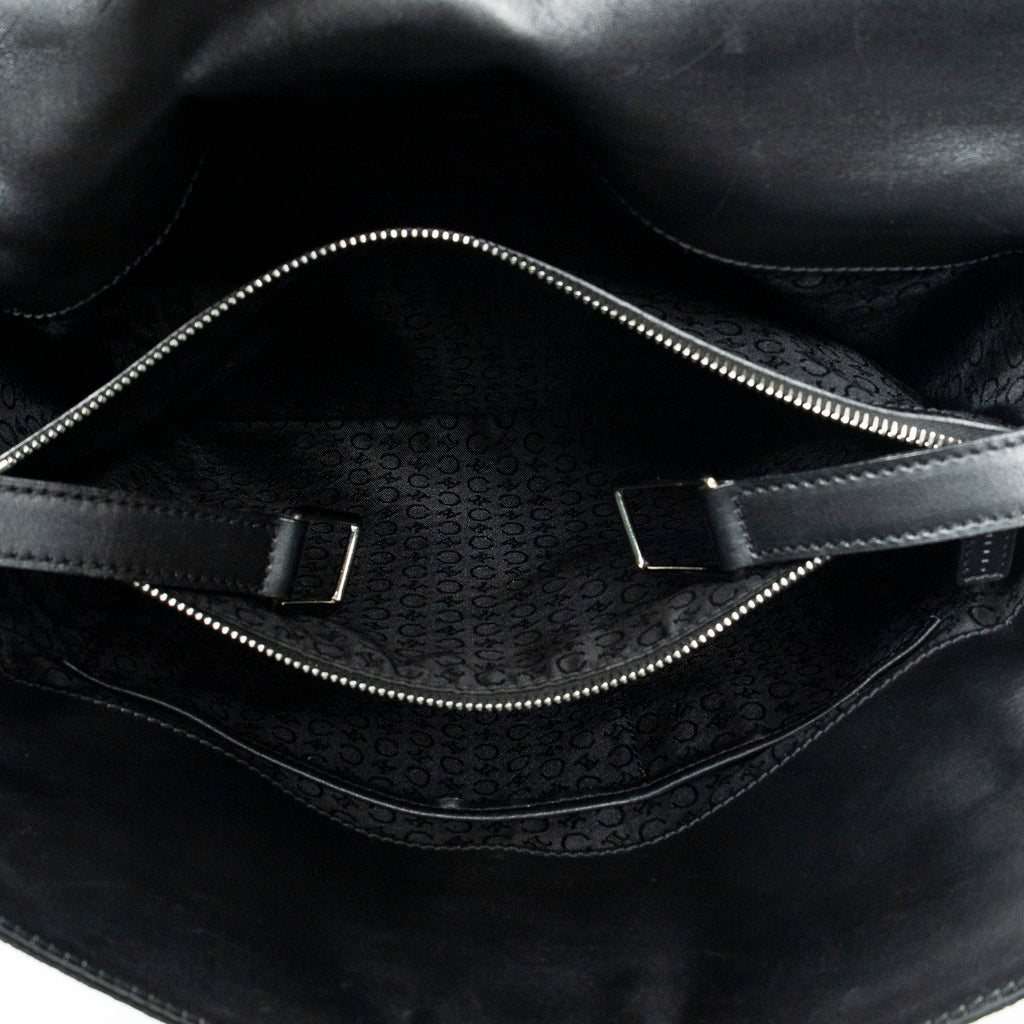 Bolso de mano "Vintage Fold-Top Tote" negro de lona Macadam