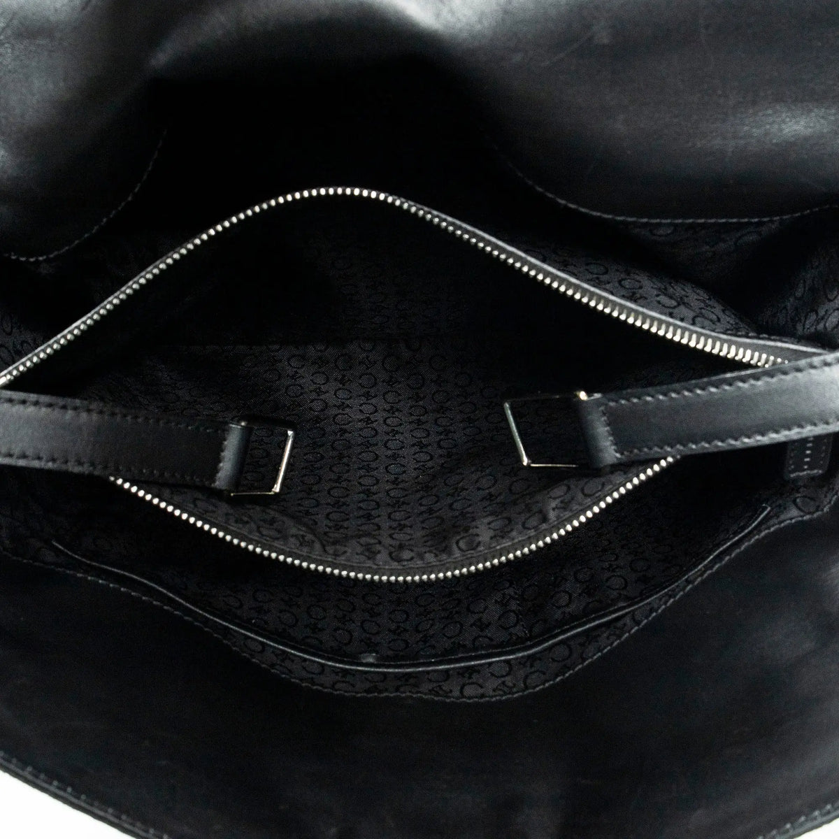 Handbag Vintage Fold-Top Tote Black C Macadam Canvas